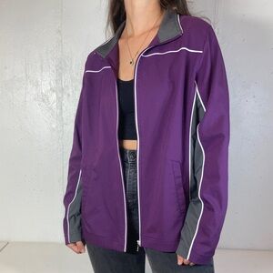 80s Deep Purple + Gray Athletic Full Zip Lightweight Jacket